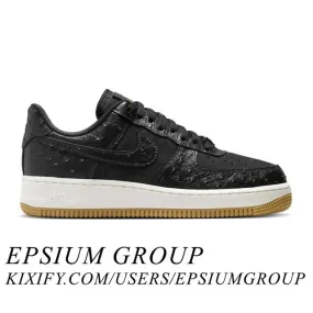 Nike women's air force 1 '07 lx (black ostrich/ black/ sail/ gum light brown) sizes 5-12 dz2708-002
