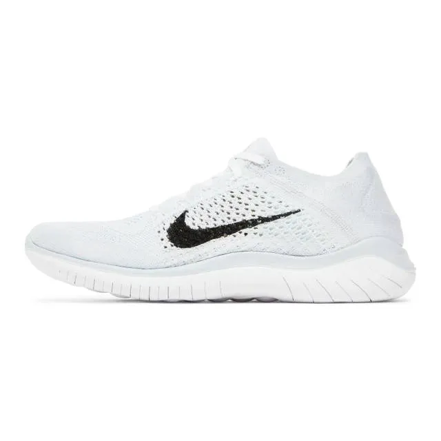 Nike women's free rn flyknit 2018 (white platinum/ white/ black/ pure platinum) sizes 5-12 942839-10