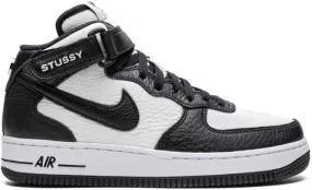 Nike x Stüssy Air Force 1 Mid Light Bone Black sneakers White
