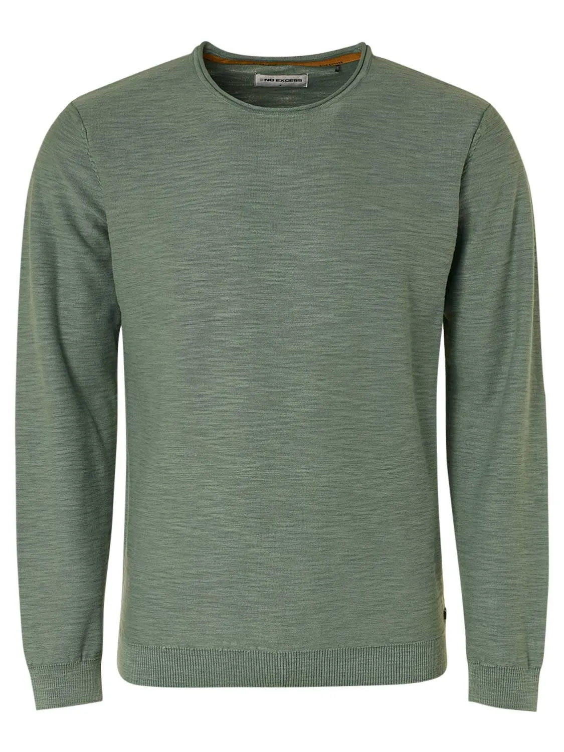 No Excess Washed Blue Garment Dyed Crewneck Pullover Long sleeve