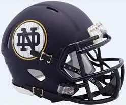 Notre Dame 2018 Shamrock Series New York Matte Navy Riddell Speed Mini Helmet