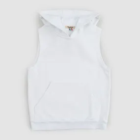 Nupkeet Boy's White Sweatshirt Vest