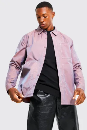 Nylon Workwear Overshirt With Contrast Stitch