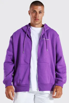 Official Man Oversized Zip Through Hoodie