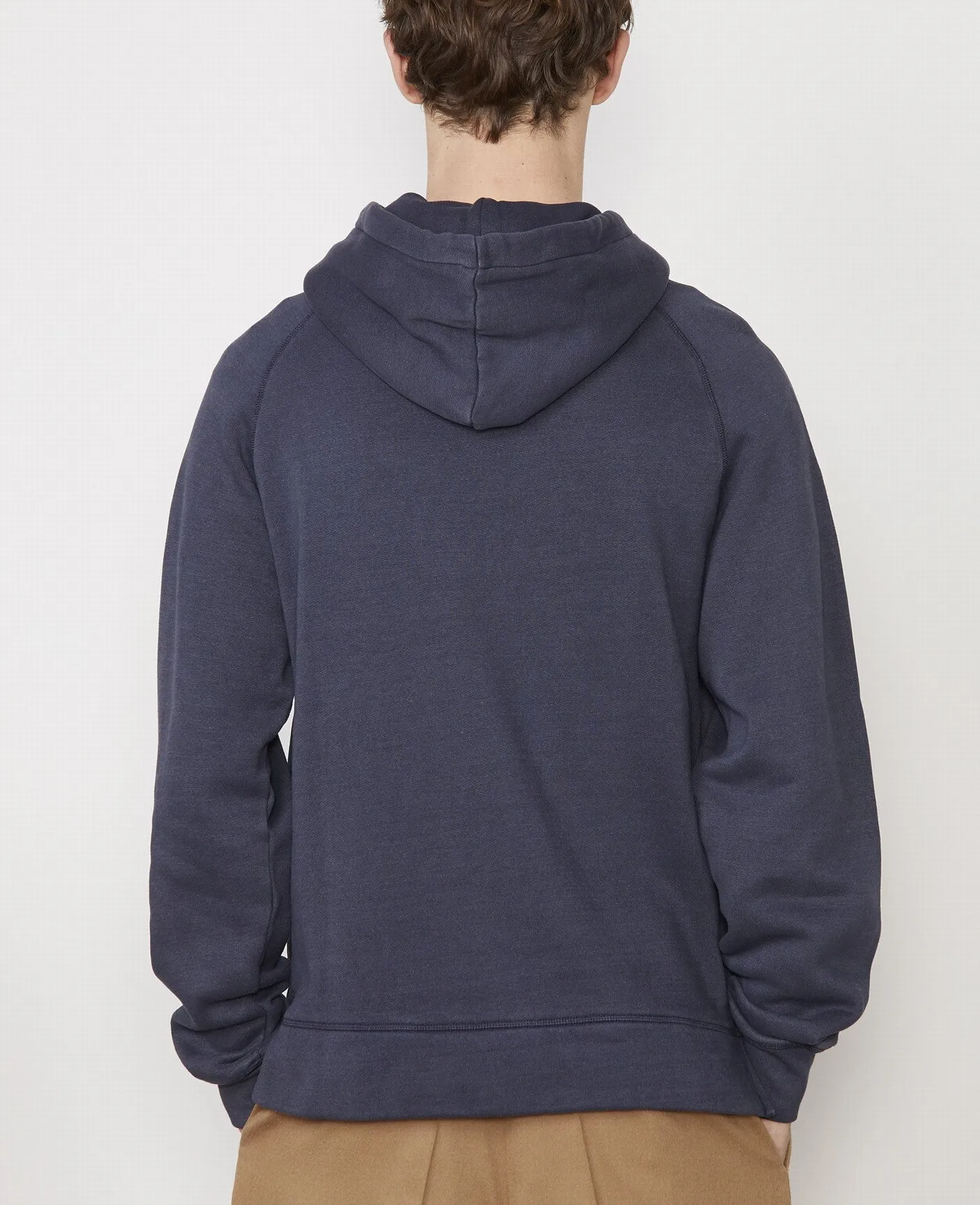 Officine Generale   Octave loopback cotton tencel Hoodie Dark Navy
