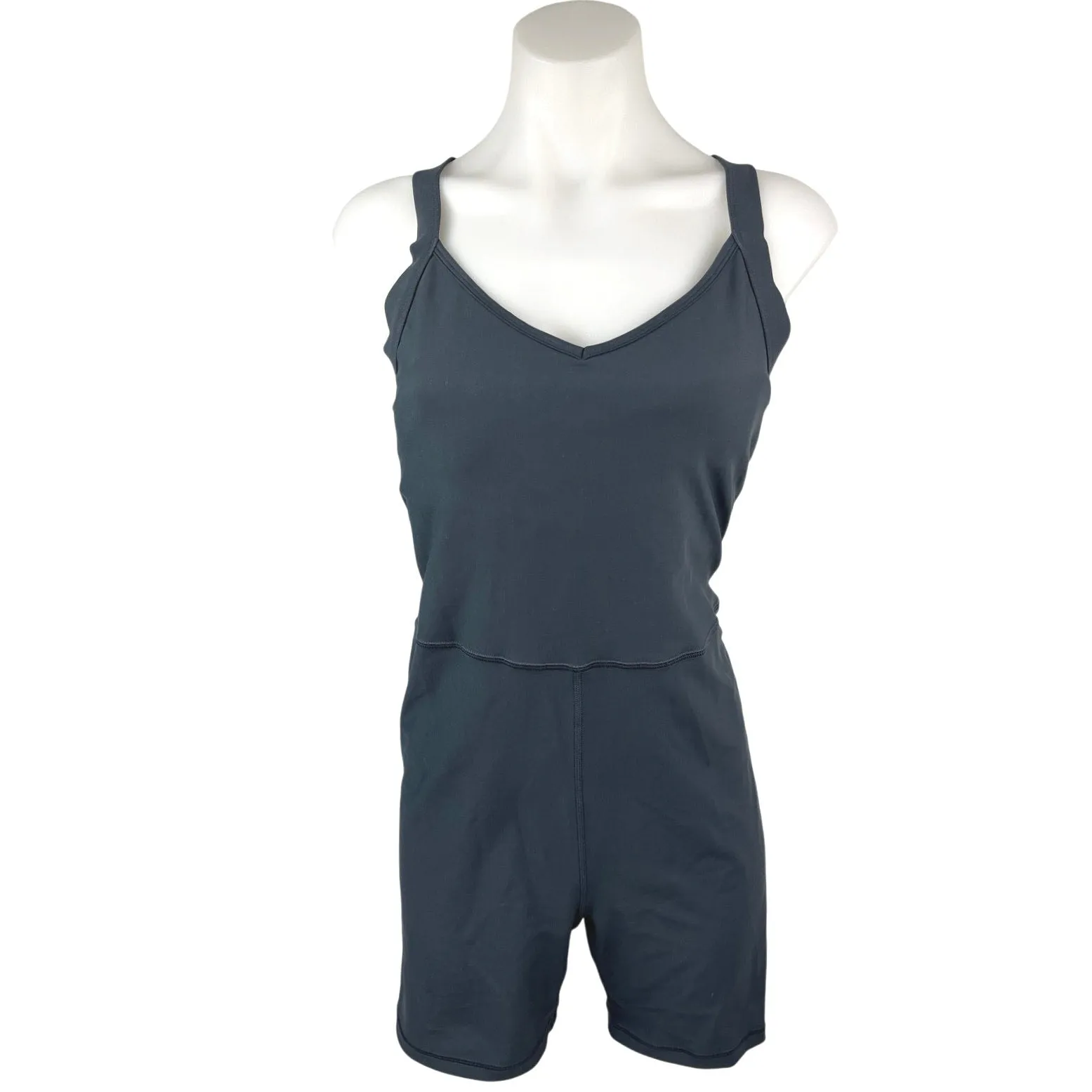 Old Navy Active Powersoft Black V-neck Racerback Bodysuit Jumpsuit Romper Size L