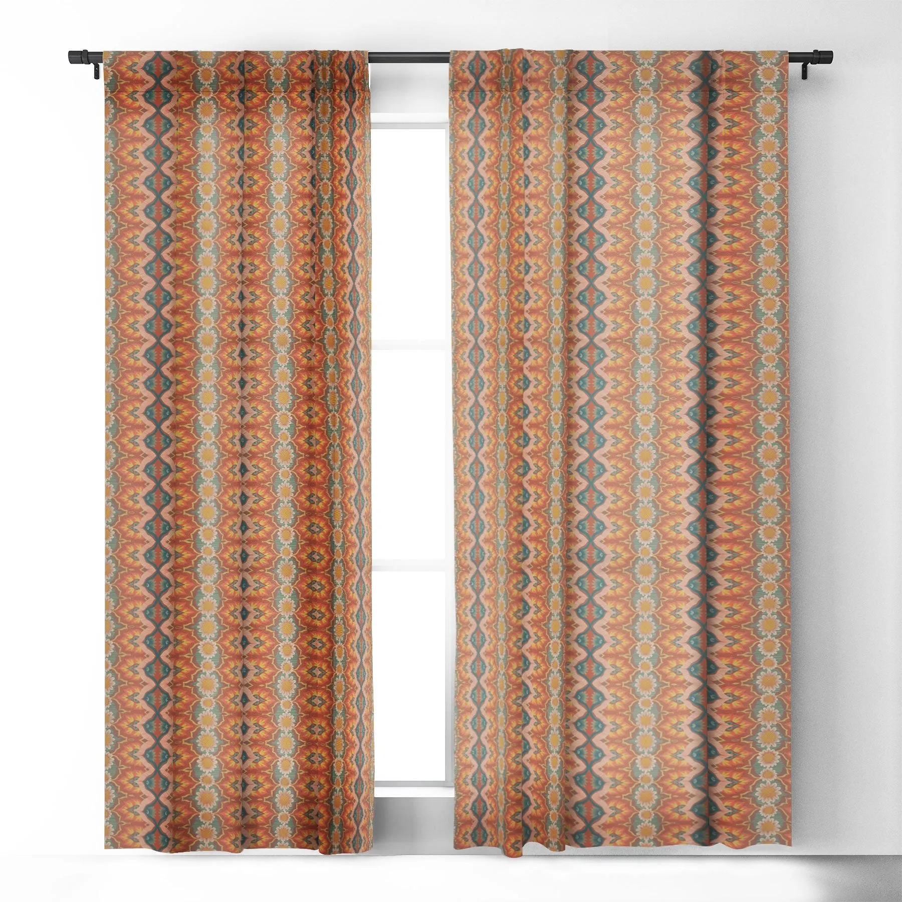 Ole Boho Daisies Blackout Window Curtains (DS)