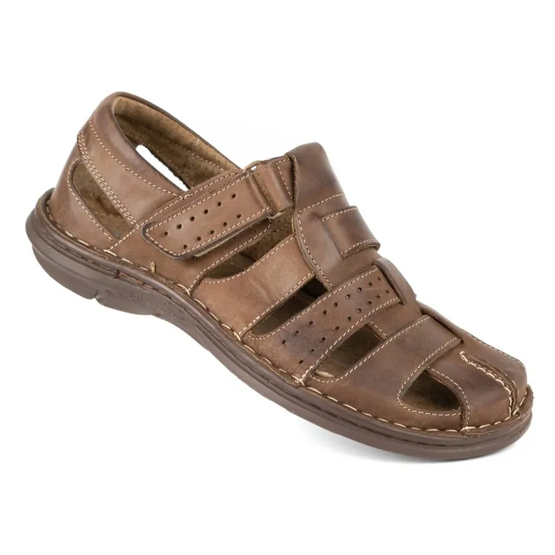 Olivier Men's Sandals 467 Dark Brown