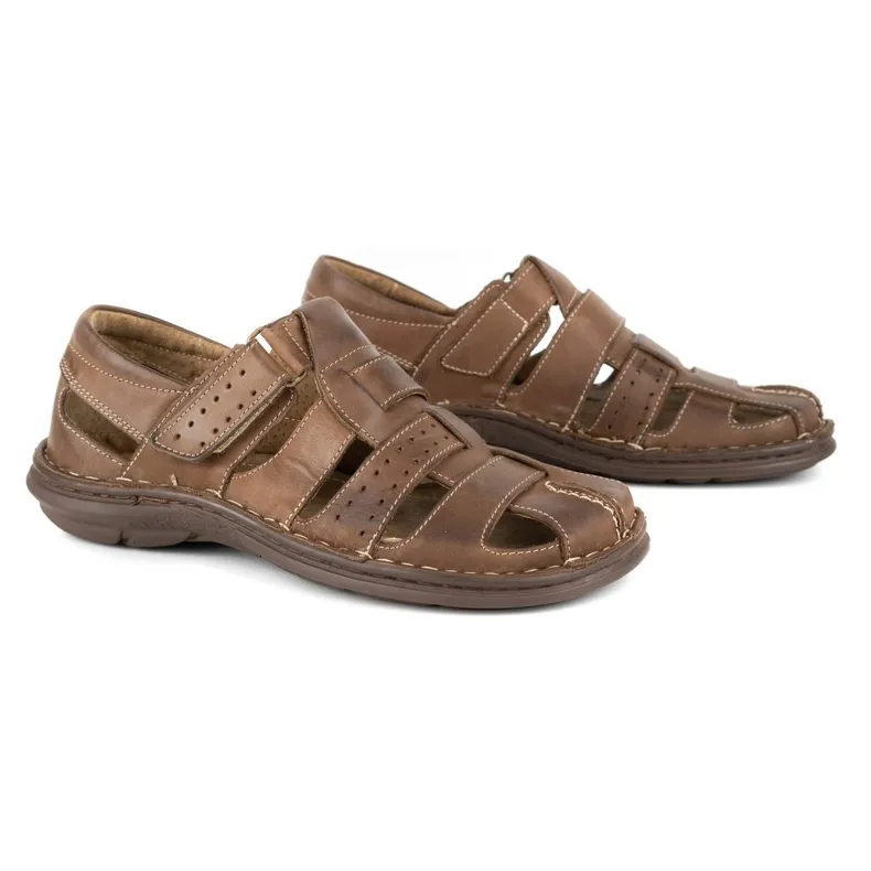 Olivier Men's Sandals 467 Dark Brown