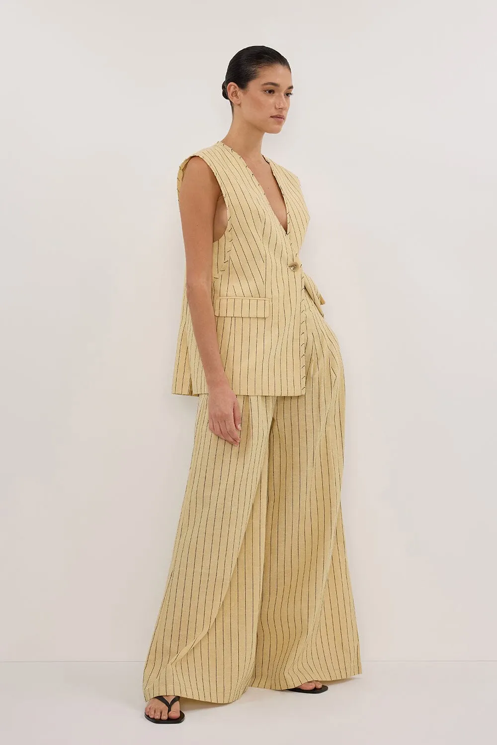 OLLIE DUNE STRIPE OVERSIZED VEST