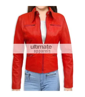Once Upon A Time Emma Swan Red Leather Jacket