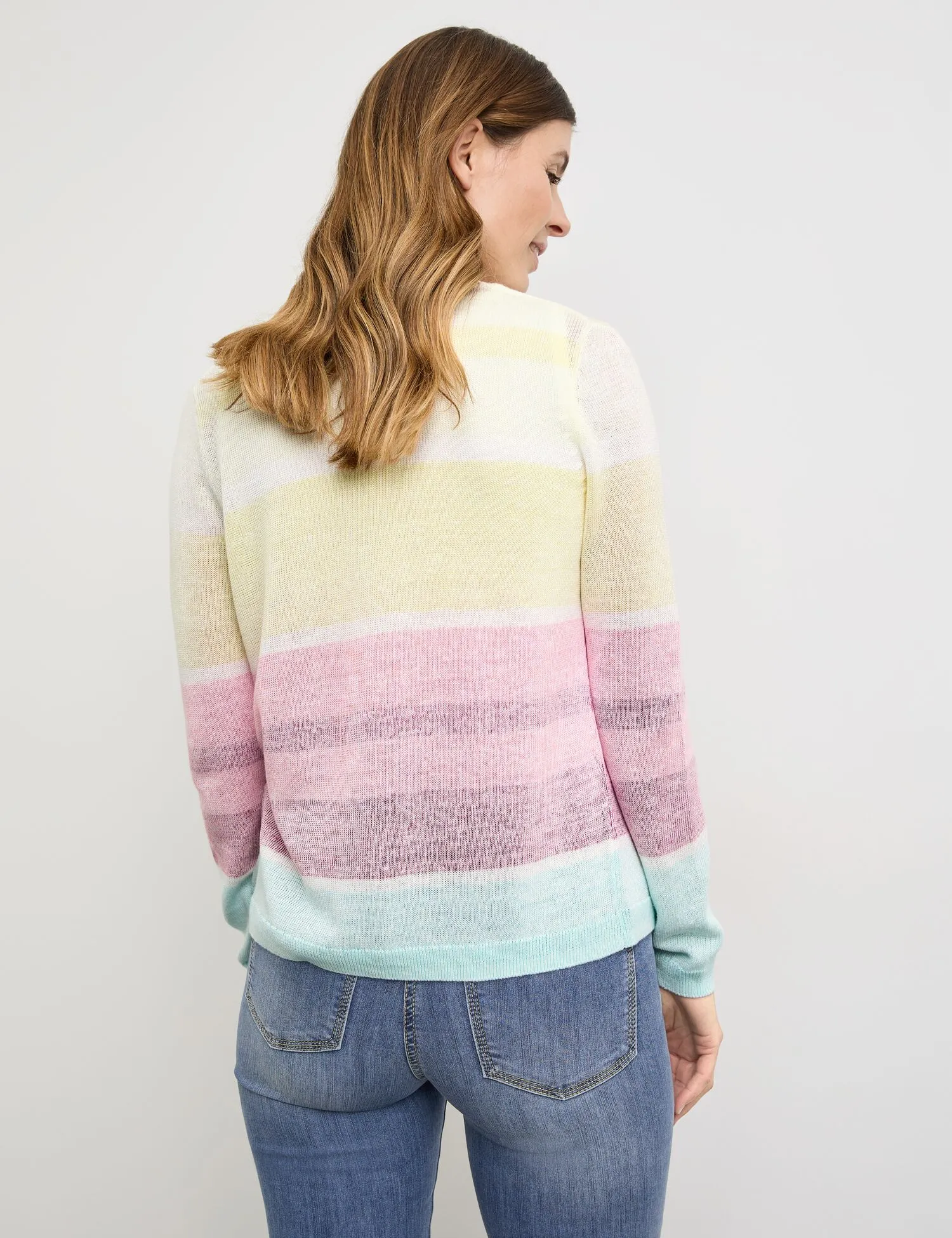 Open cardigan with colour blocking