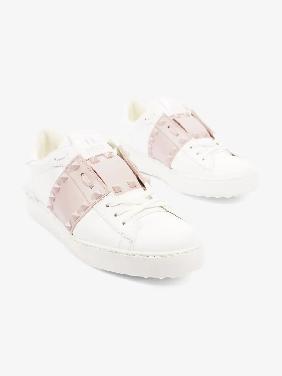 Open Rockstud Sneakers White / Pink Leather EU 40.7 UK 7.5