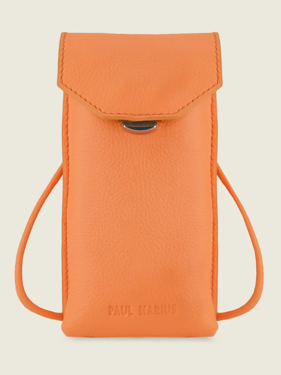 Orange Leather Phone Bag - Éva Pastel Apricot | PAUL MARIUS