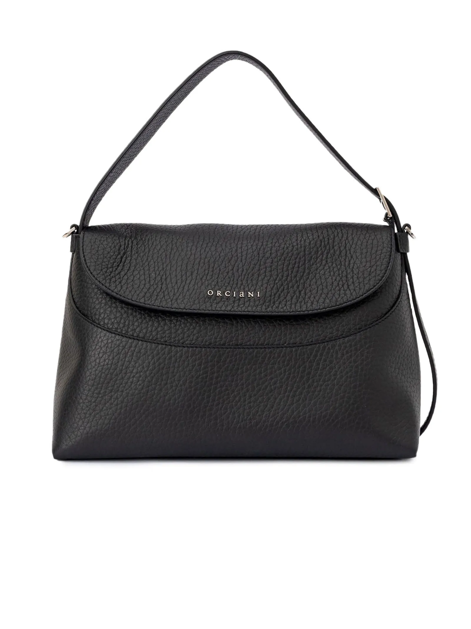 Orciani Nana Soft Black Leather Shoulder Bag