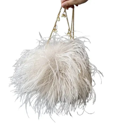 Ostrich feather clutch bag