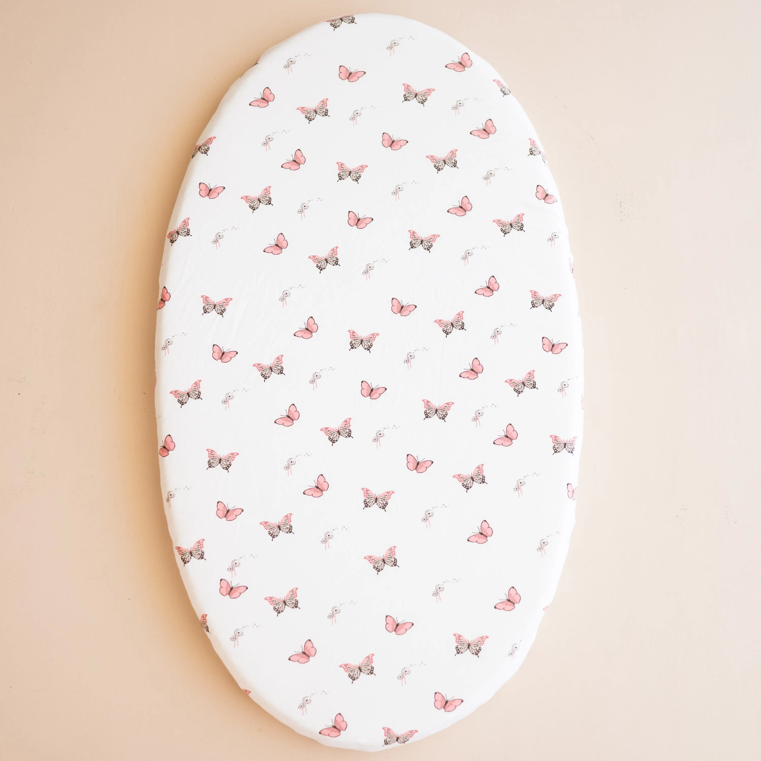 Oval Bassinet Sheet in Butterfly