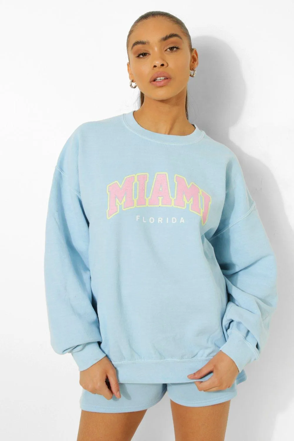 Overdyed Oversized Miami Print Sweater