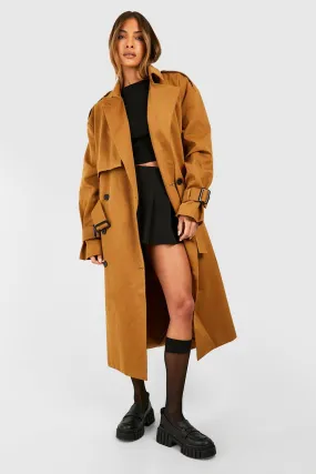 Oversized Double Breast Belt Detail Trench Coat