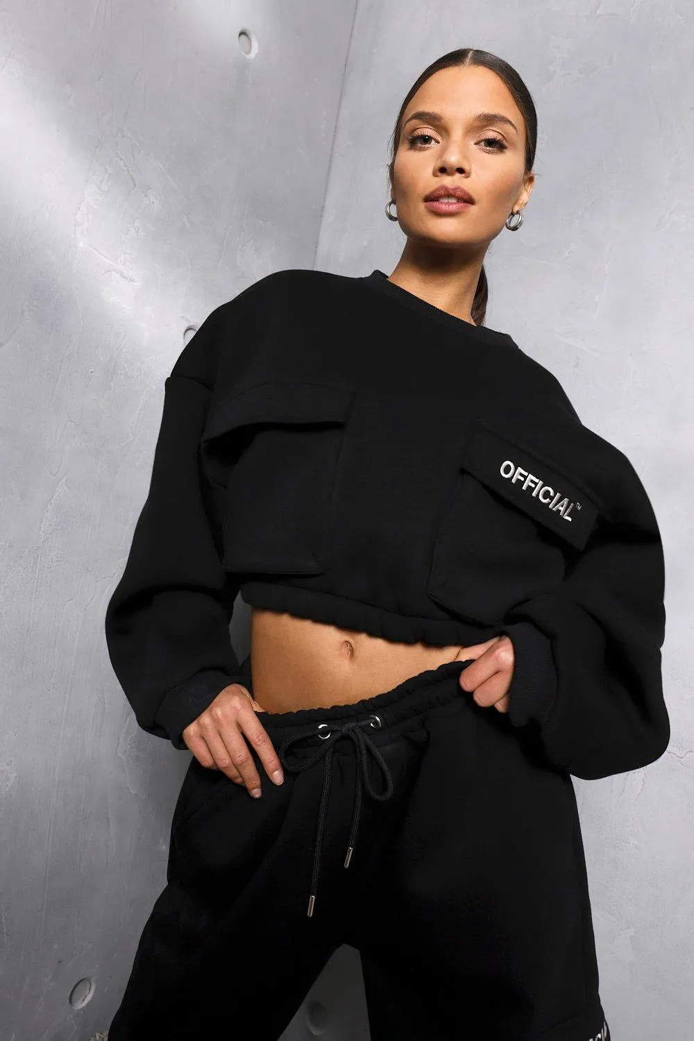 Oversized Slogan Utility Sweater