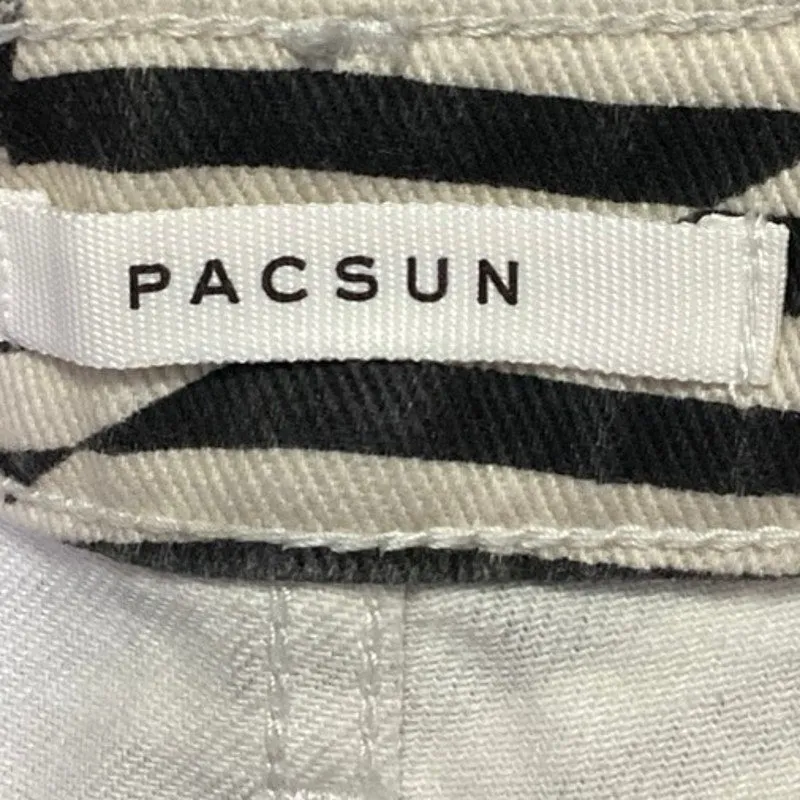 Pacsun NWT White Black High Rise Check Geometric Ankle Mom Jeans Size 29
