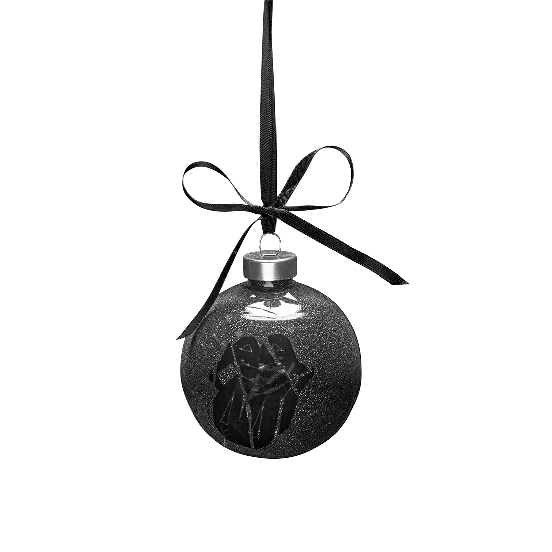 Paint It Black Diamond Tongue Glitter Ornament