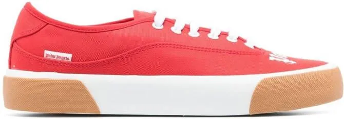 Palm Angels logo-print lace-up sneakers Red