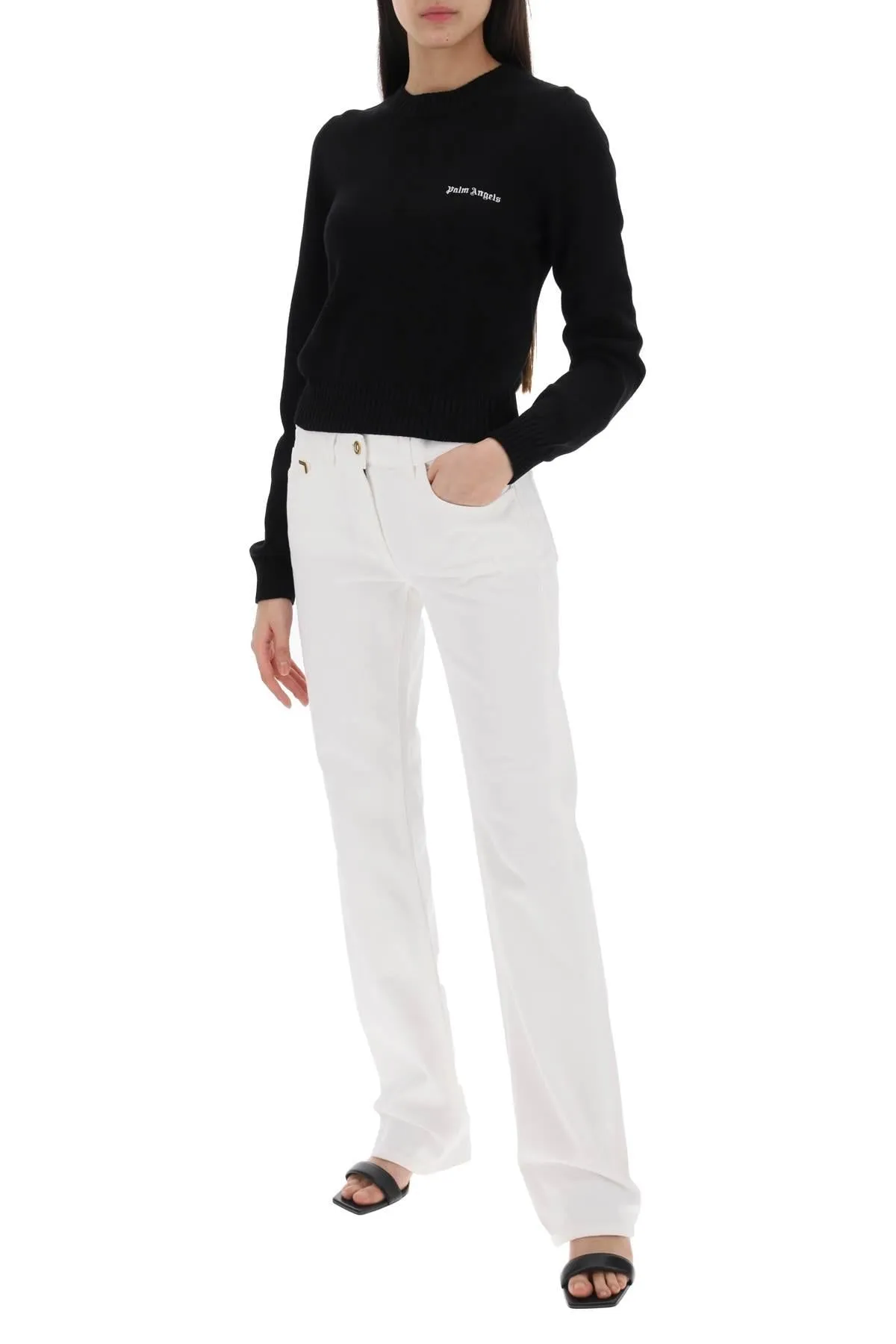 Palm Angels    Palm Angels Cropped Pullover With Embroidered Logo