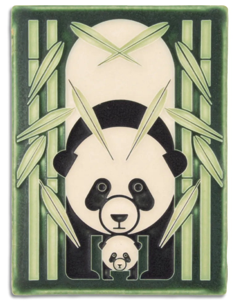 Panda Panda 6x8 Tile in Green