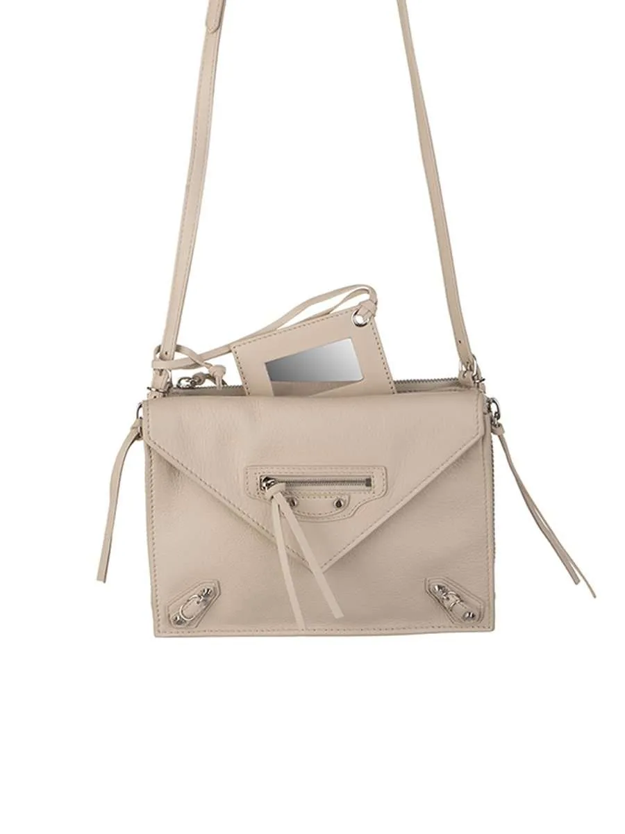 Papier Triple XS Zip Around Tapioca Beige Leather Bag