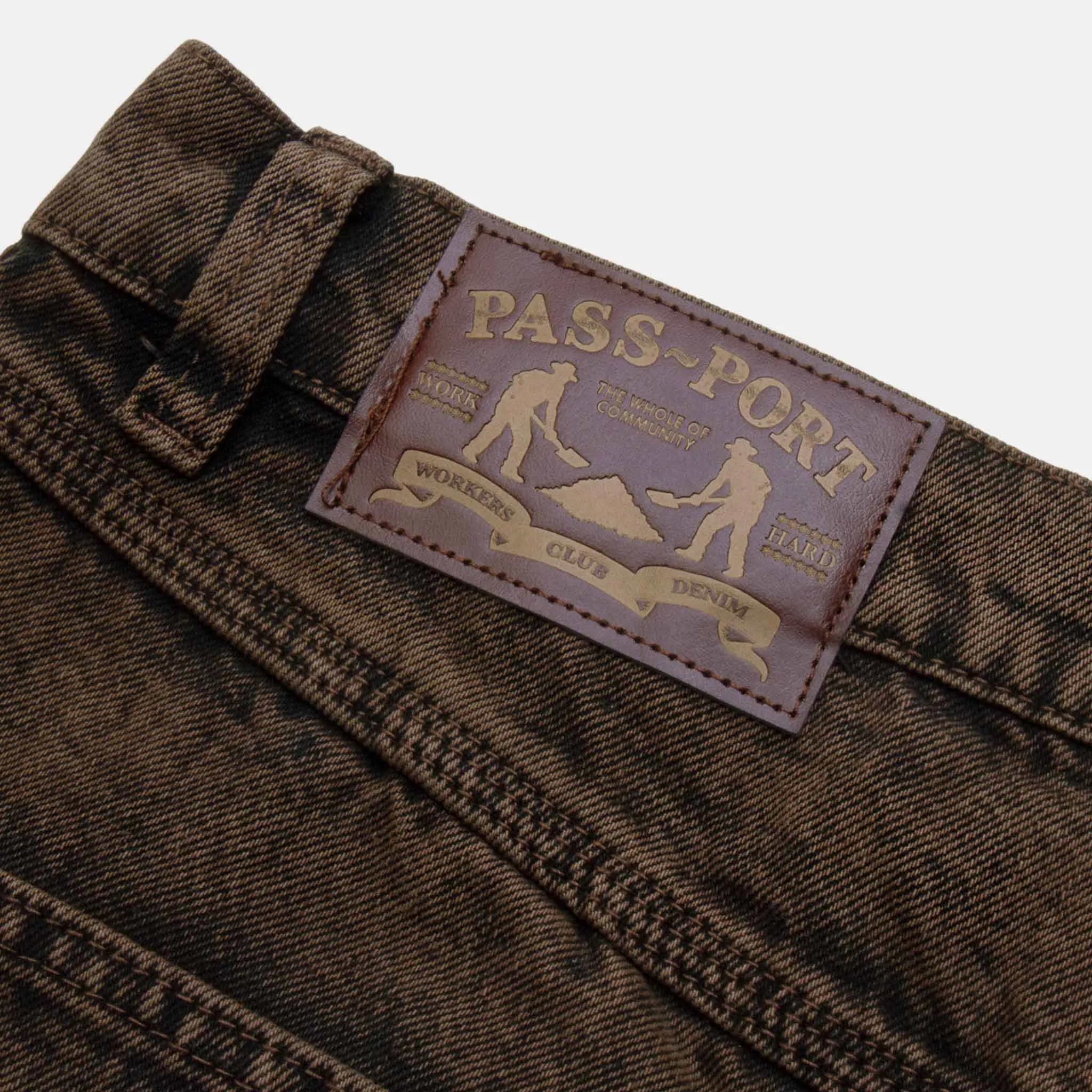 Pass Port Skateboards - Workers Club Shorts - Overdye Brown