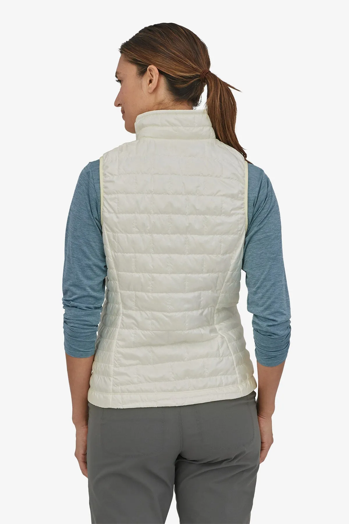 Patagonia Womens Custom Nano Puff Vests, Birch White