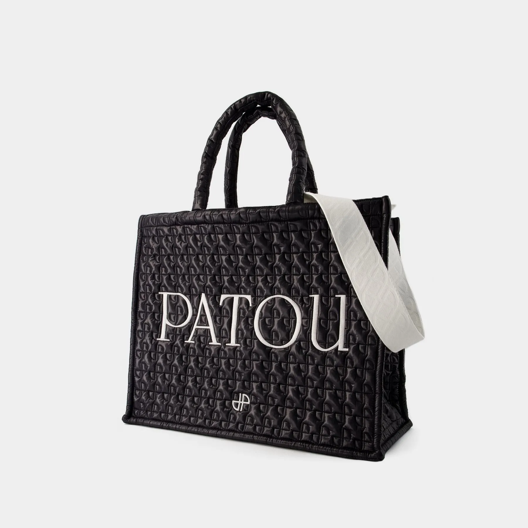 PATOU  Patou Large Tote Bag - Patou - Cotton - Black Ski Slope