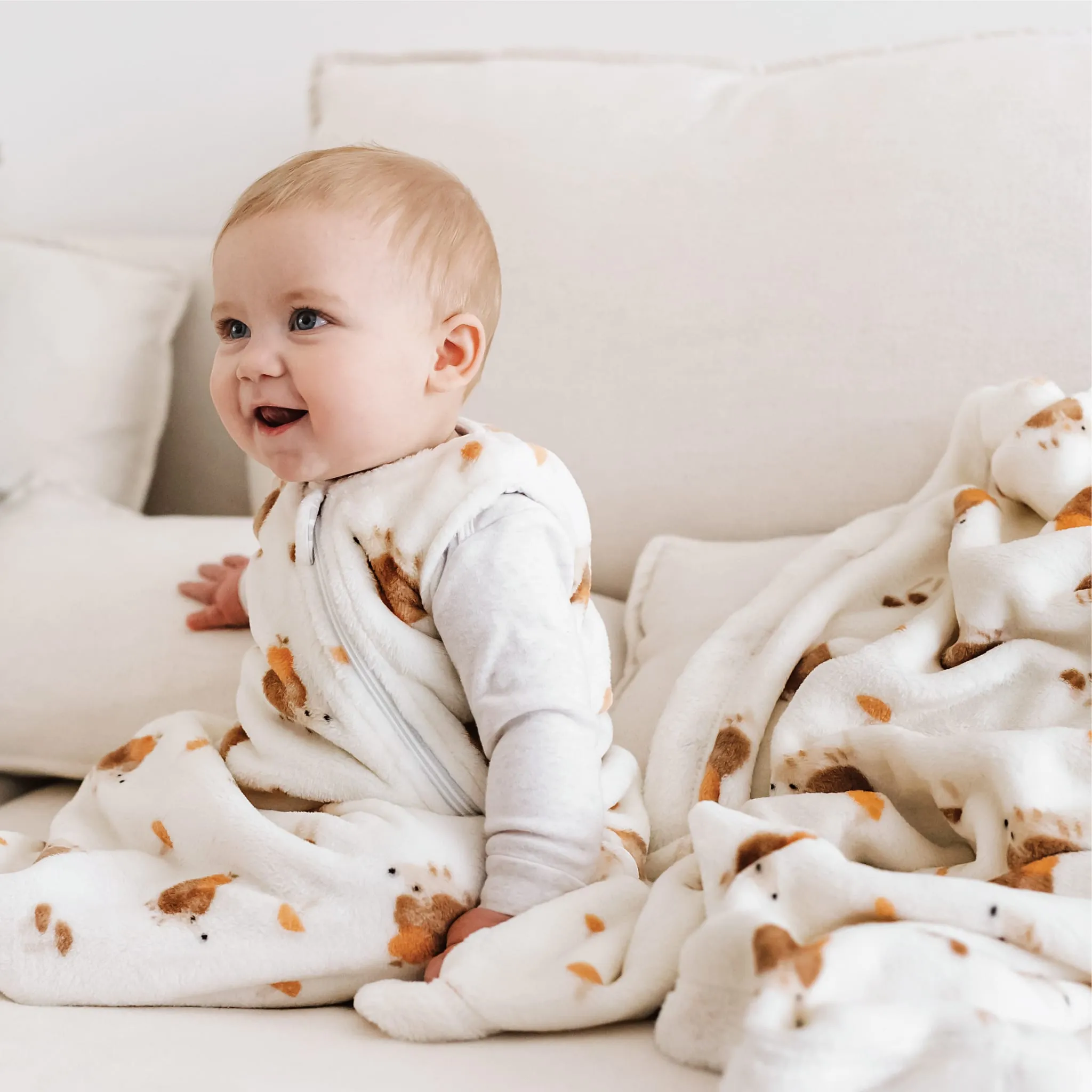 Perlimpinpin Plush Blanket - Hedgehogs  - Clement