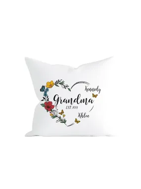 Personalized Grandma Grandchildren Pillow Cover