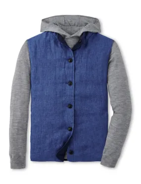 Peter Millar Journeyman Linen Reversible Vest in Blue Pearl/Navy