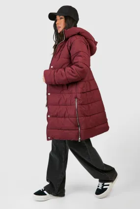 Petite Longline Zip Detail Puffer Jacket