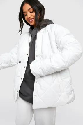 Petite Shaped Waist Detail Puffer Jacket