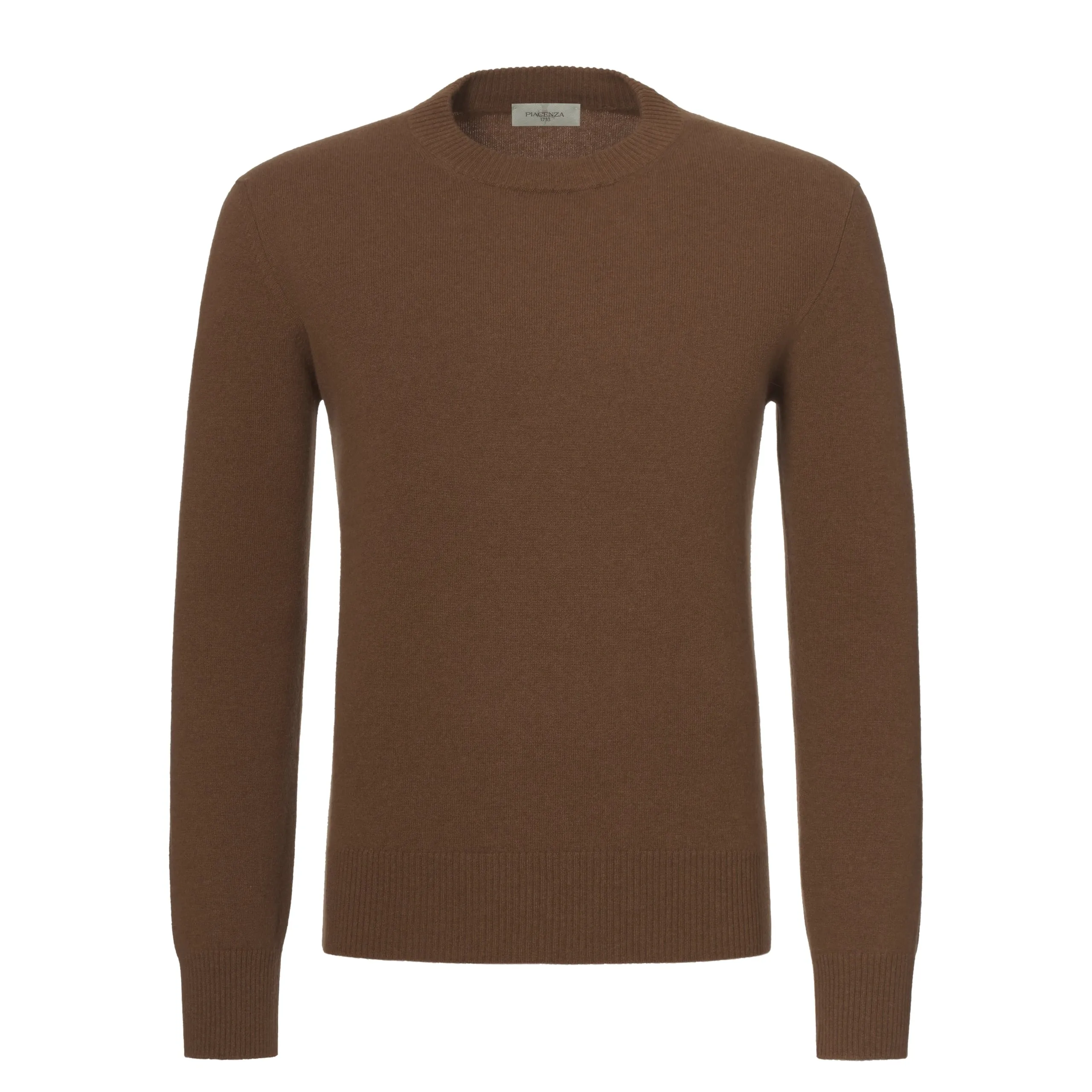  Piacenza Cashmere Cashmere Crew-Neck Pullover in Somali Brown