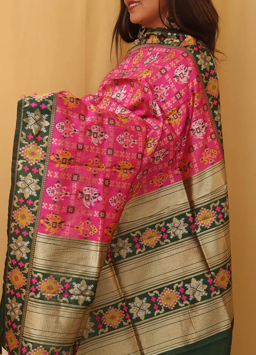 Pink Patola Silk Dupatta