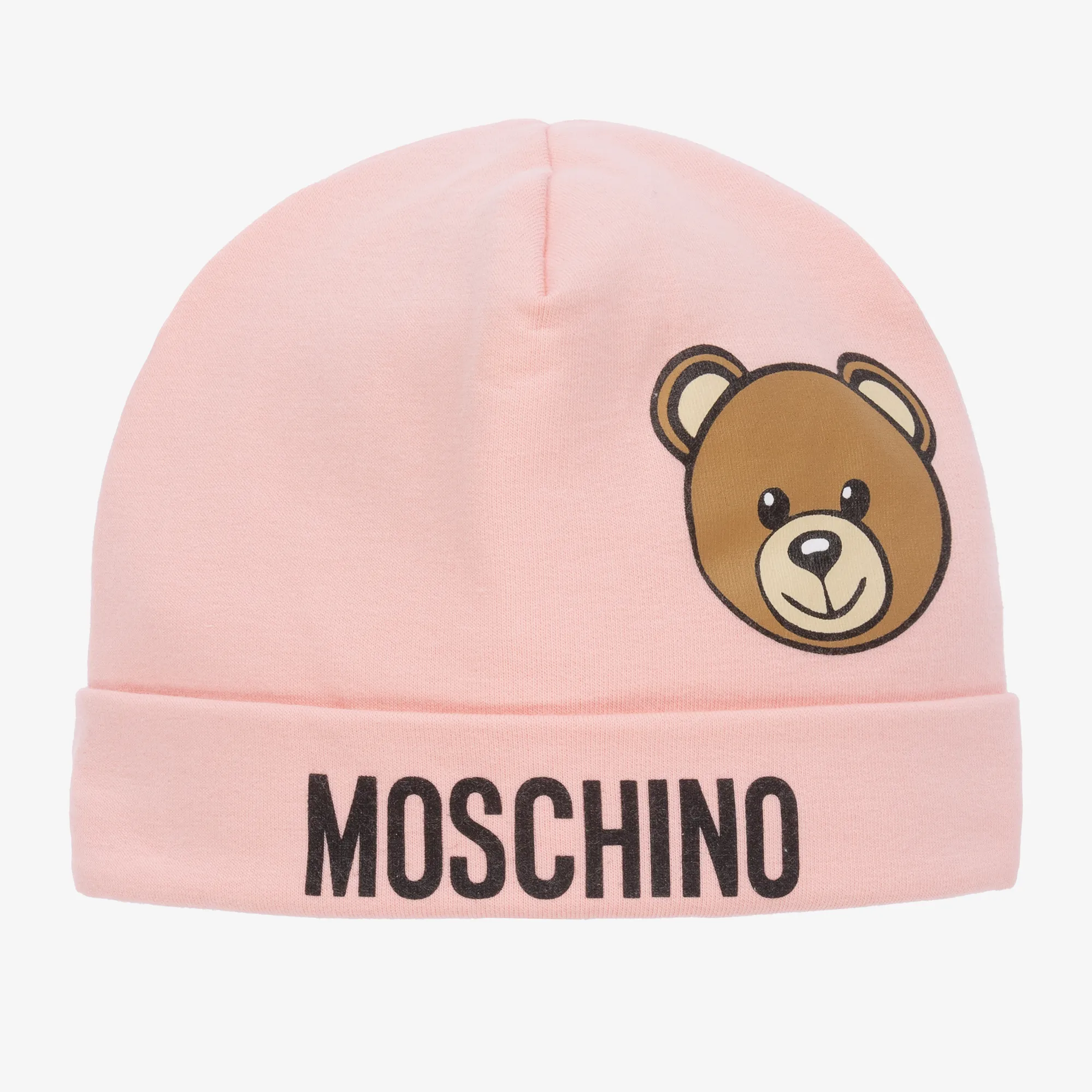Pink Teddy Bear Baby Layette Hat