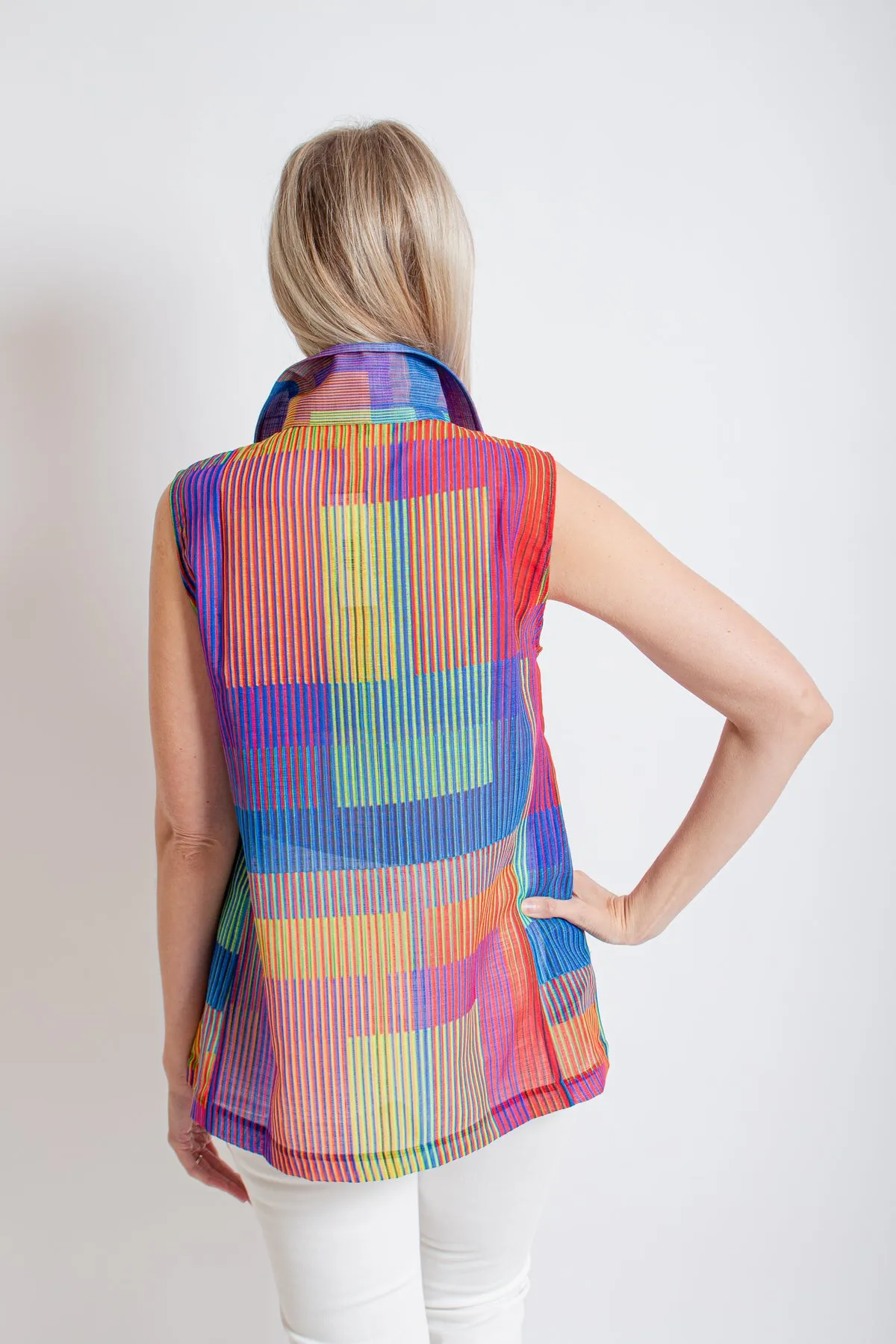 Pinstripe Colorblock Vest