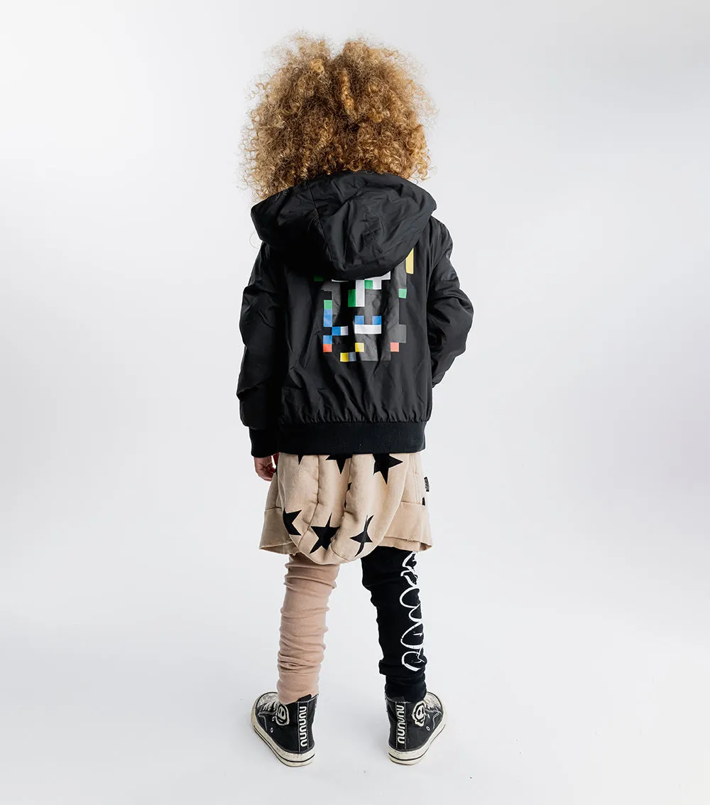 pixel nylon bomber