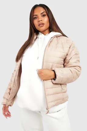 Plus Basic Funnel Neck Puffer Coat