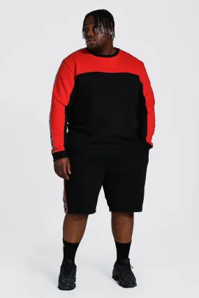 Plus Man Tape Colour Block Short Tracksuit