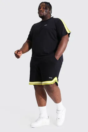 Plus Man Tape Tee And Basketball Short Set