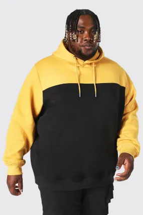 Plus Size Colour Block Hoodie