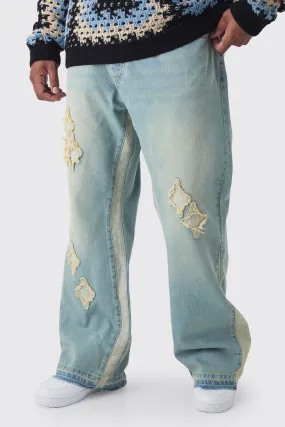 Plus Slim Flare Applique Gusset Panel Jeans