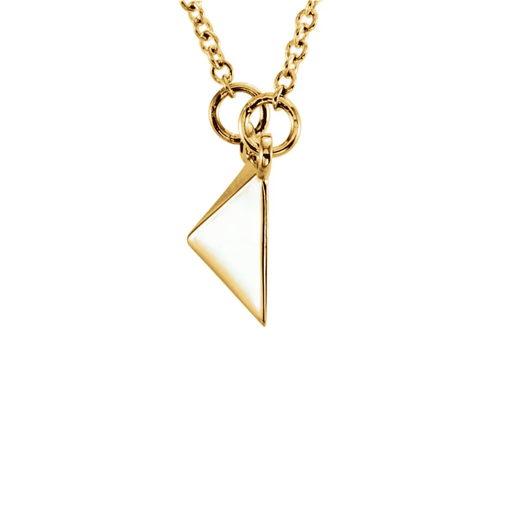 Polished Pyramid Necklace in 14k Yellow Gold, 16.25 Inch