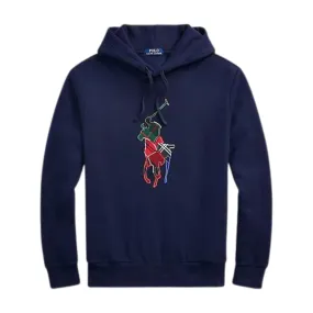 Polo Ralph Lauren The RL Fleece Plaid-Pony Hoodie (Navy)
